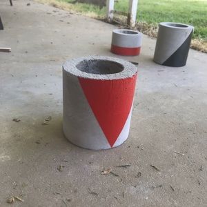 Cement pot candle holder